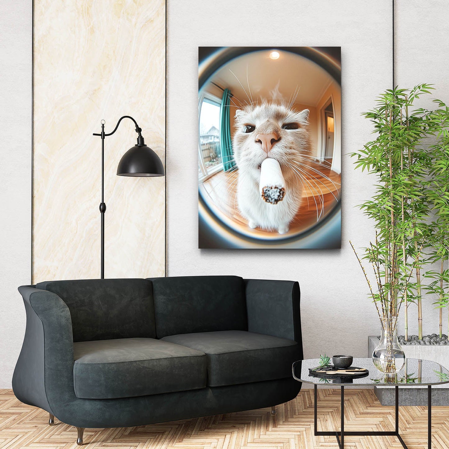 Fisheye Attitude Cat Wall Art