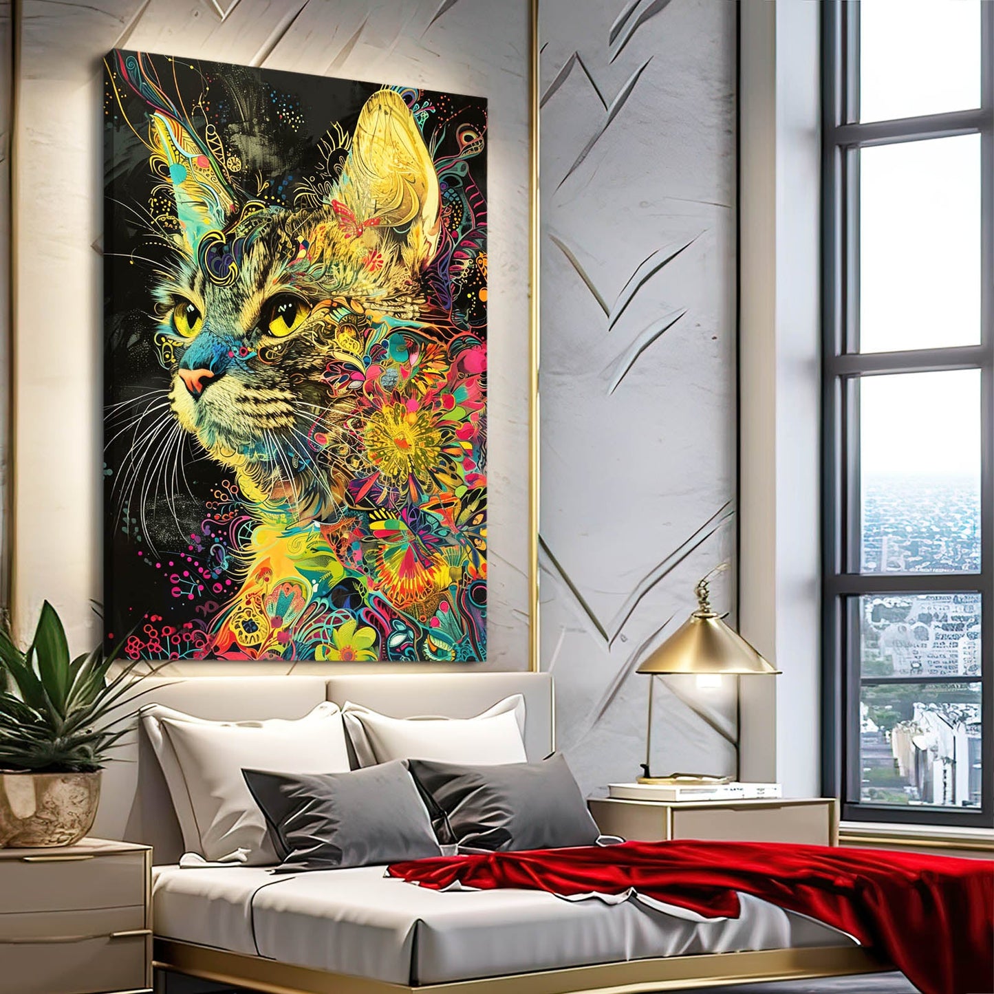 Floral Dream Cat Wall Art