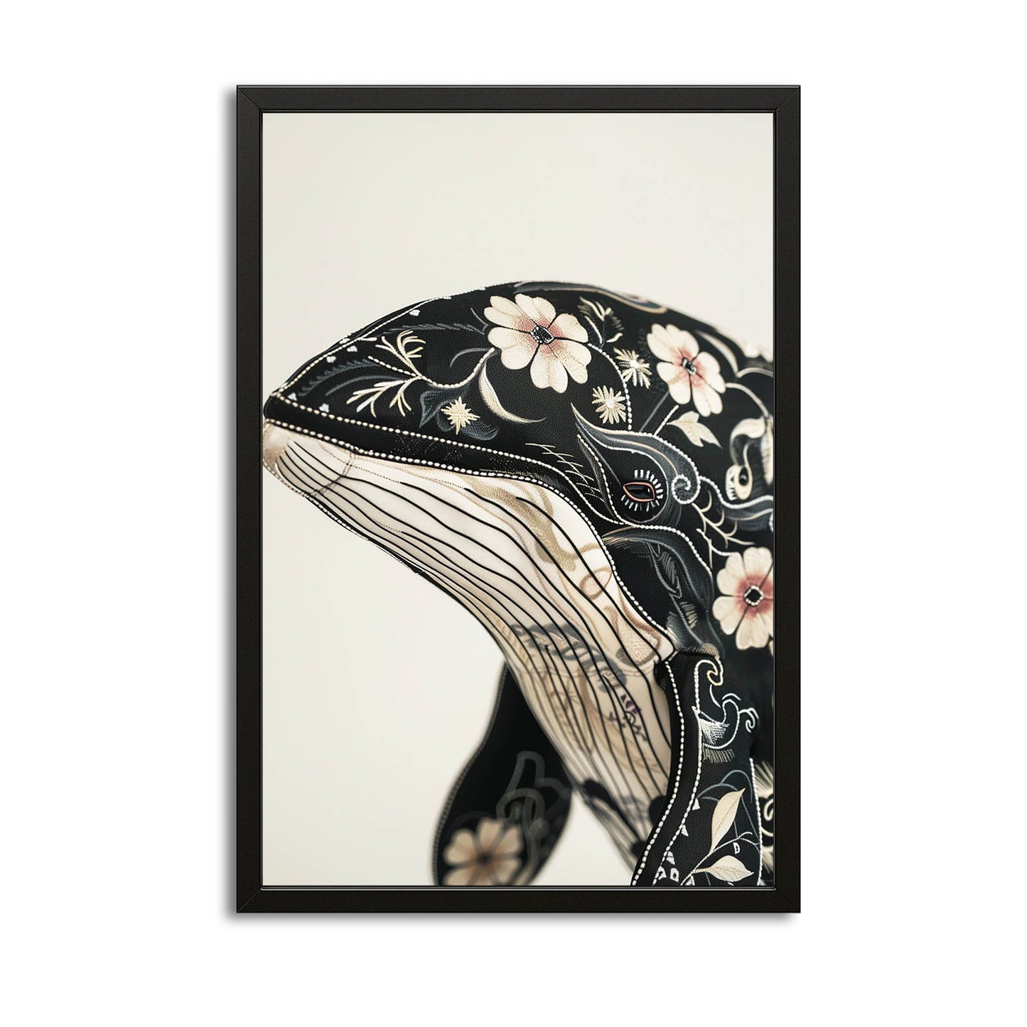 Floral Elegance Whale Art