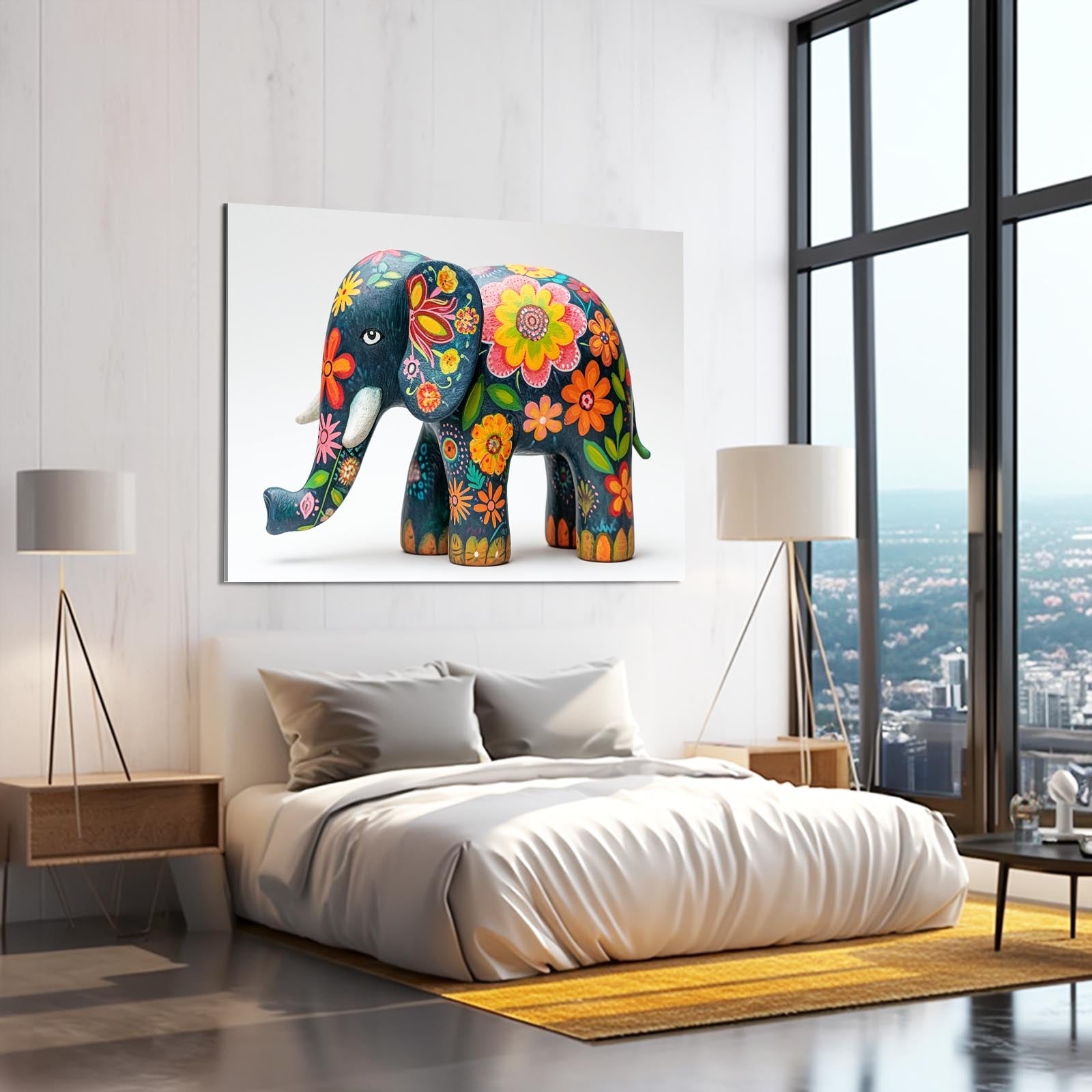 Floral Elephant Decorative Art