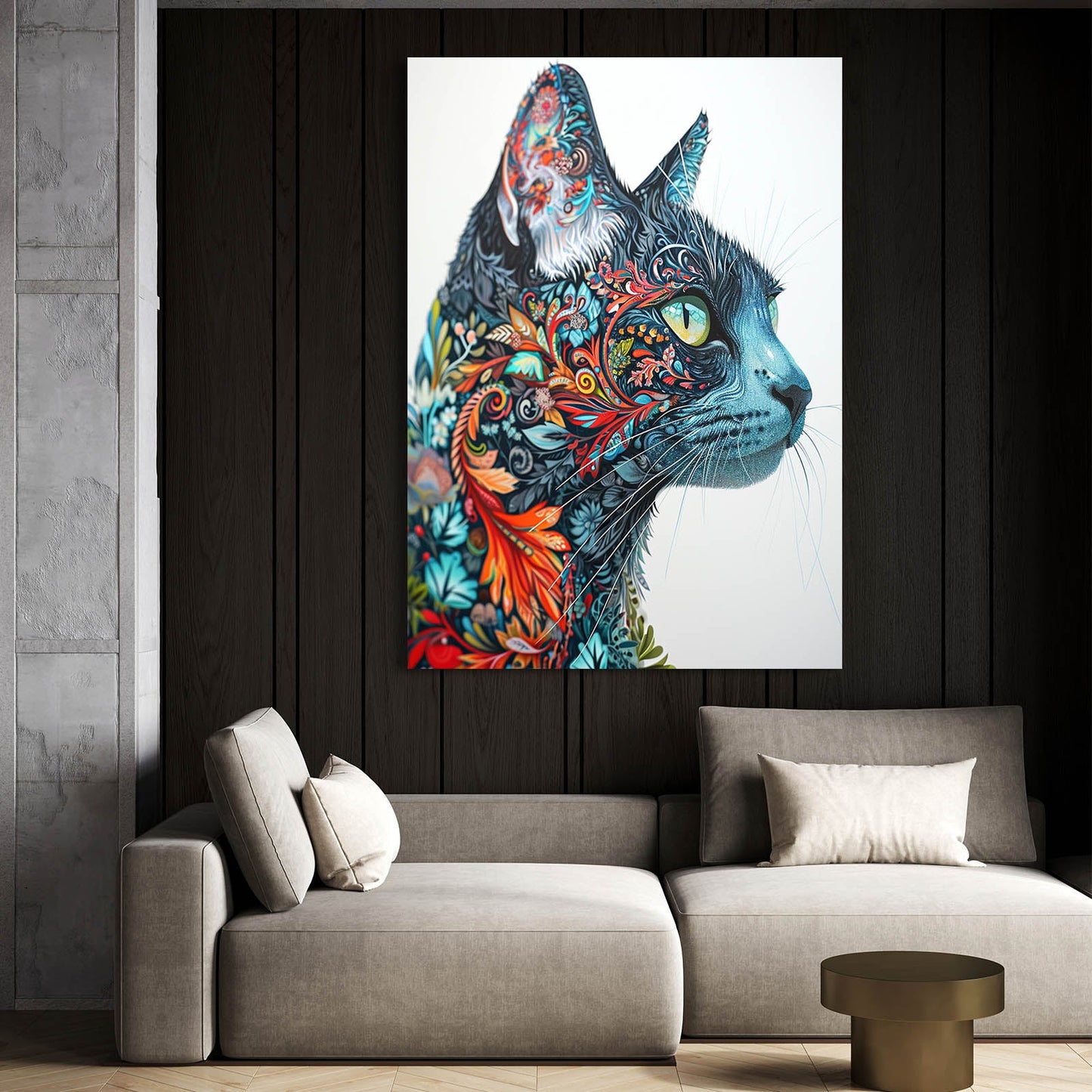 Floral Fantasy Cat Art