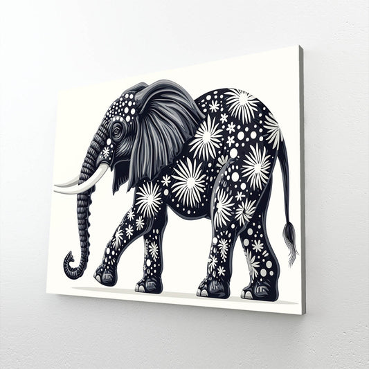 Floral Pattern Elephant Art