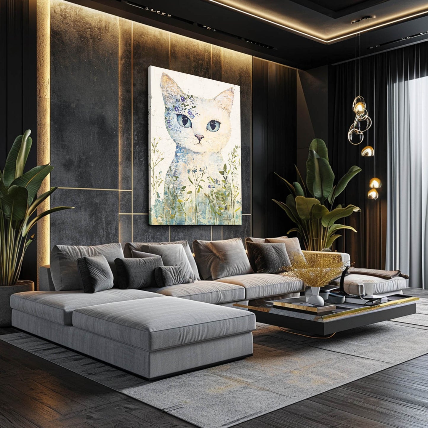 Floral Spirit Cat Wall Art