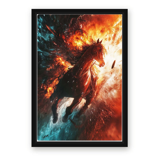Fracture Horse Art – with Premium Black wood frame