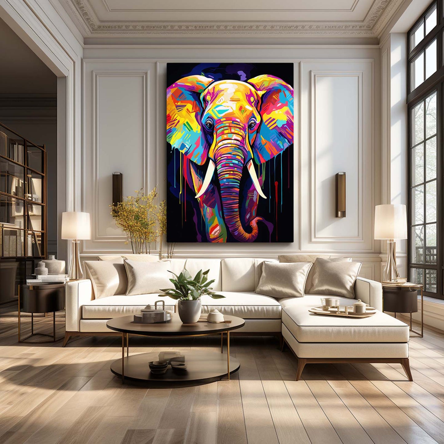 Full Colors Elephant Wall Art