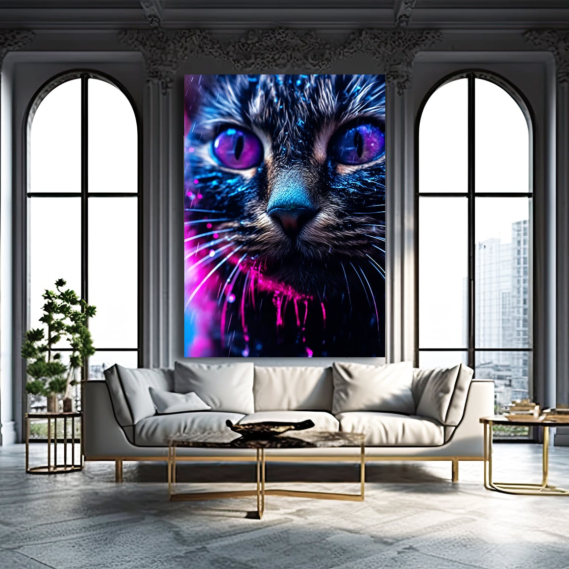 Galactic Gaze Cat Art