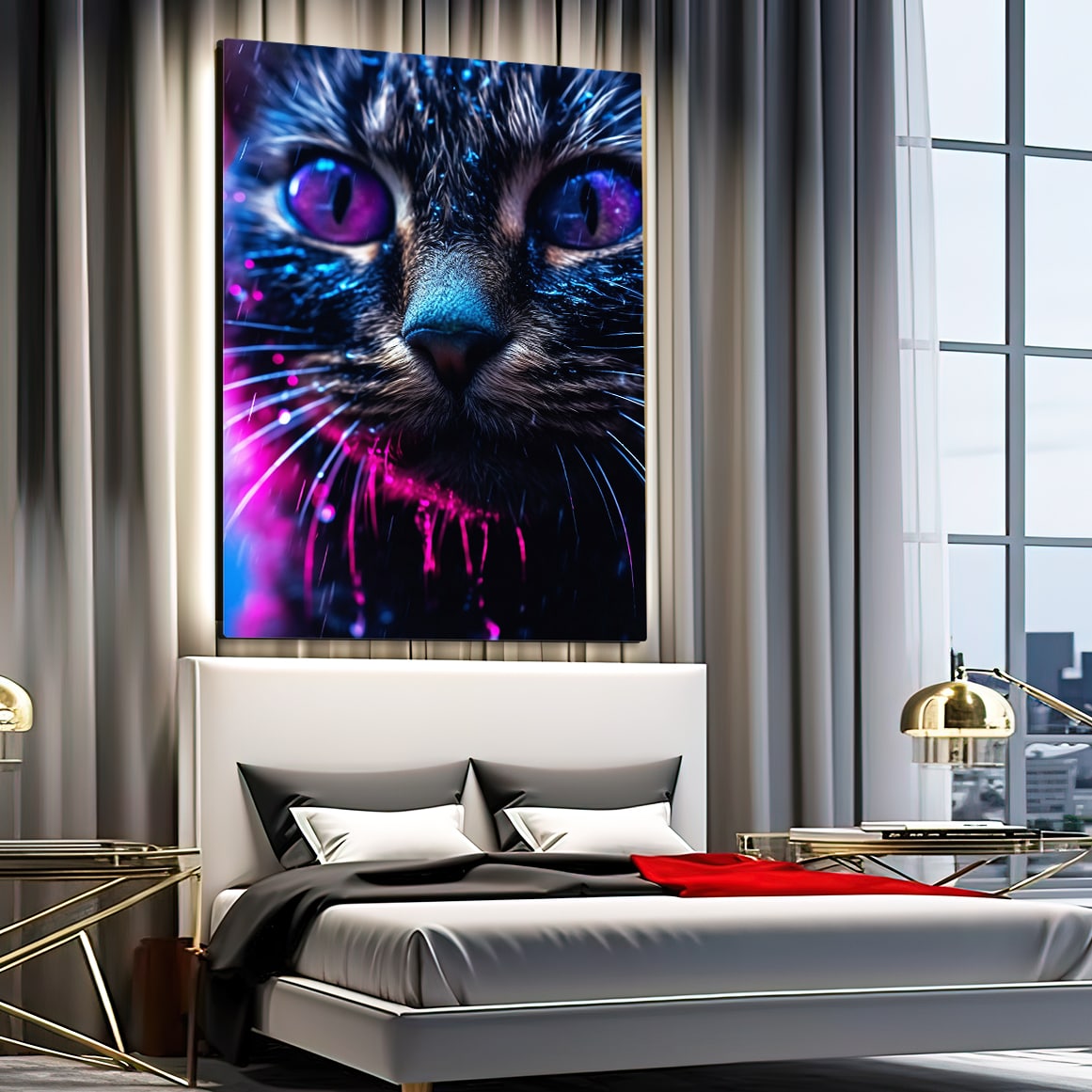 Galactic Gaze Cat Art