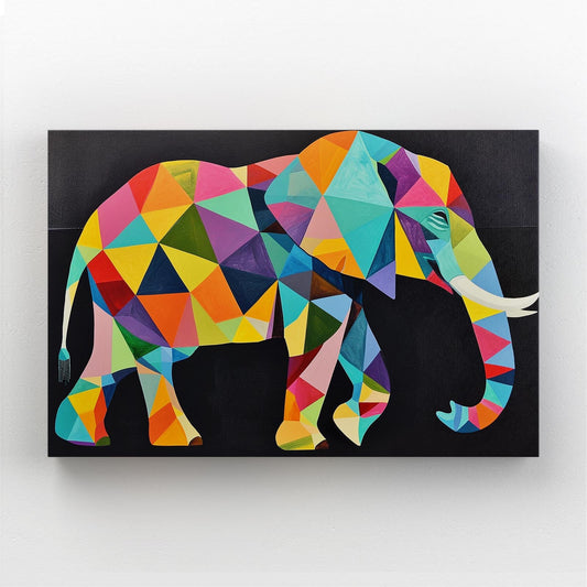 Geometric Color Pop Elephant Art