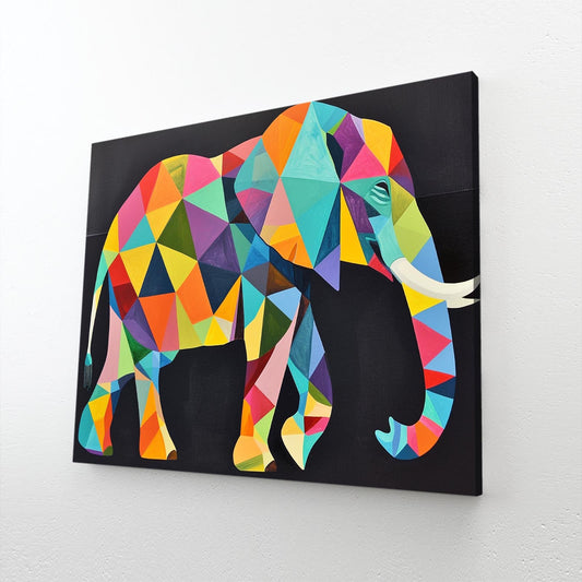 Geometric Color Pop Elephant Art