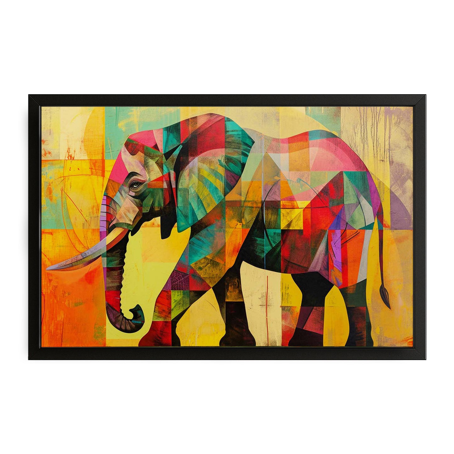 Geometric Colorful Elephant Art