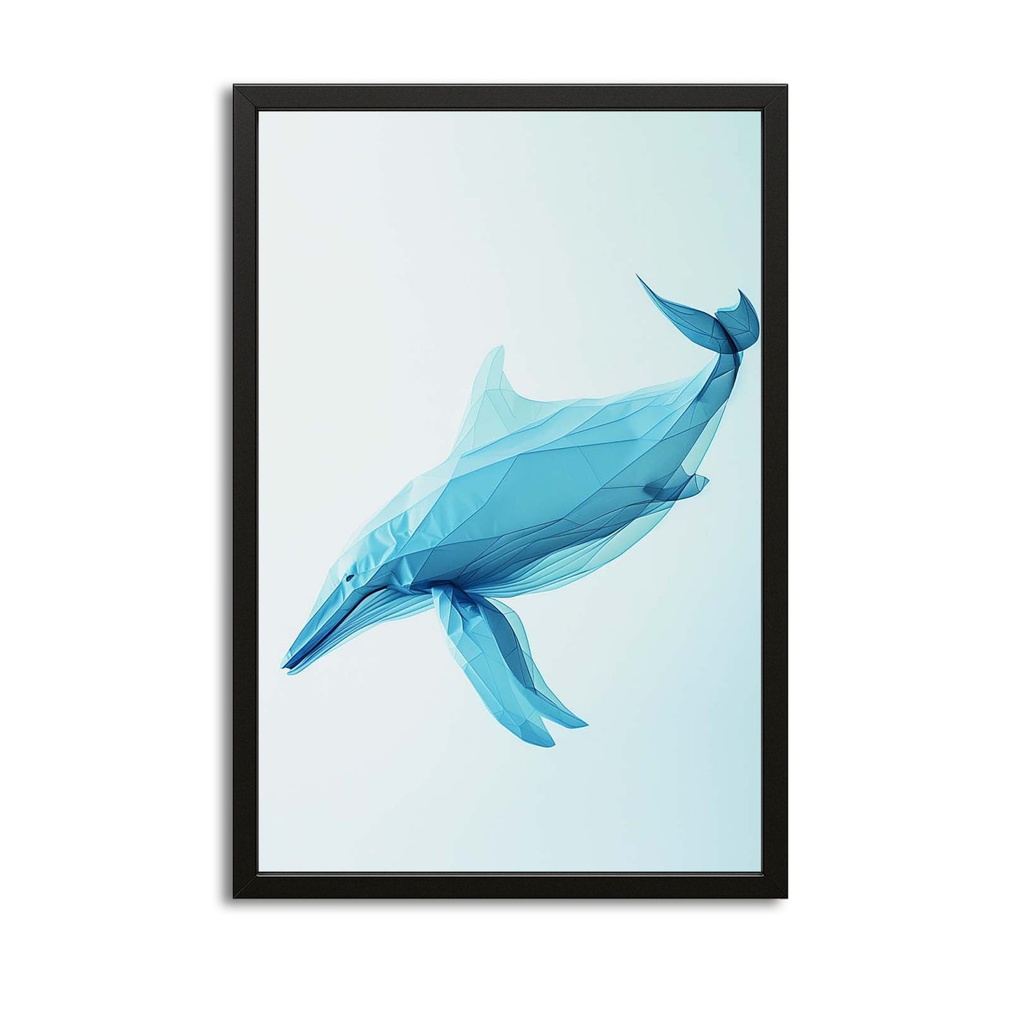 Geometric Polygonal Blue Whale Art