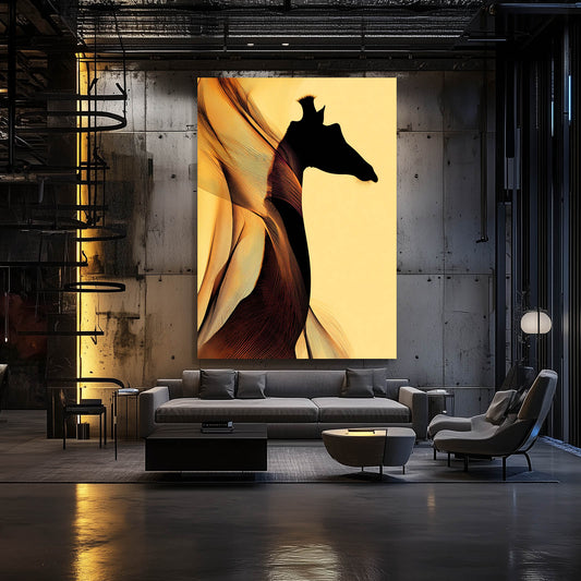 Giraffe Wall Art Yellow — abstract canvas print in orange tones, view 5