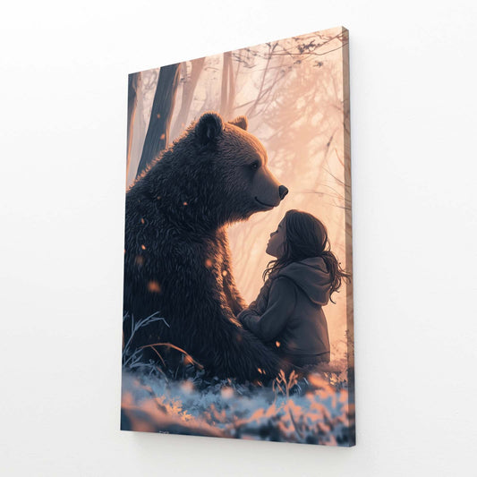 Girl And Bear Art