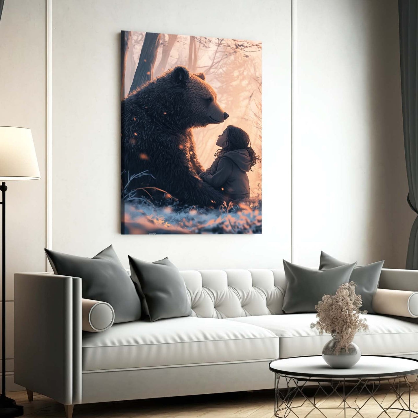 Girl And Bear Art