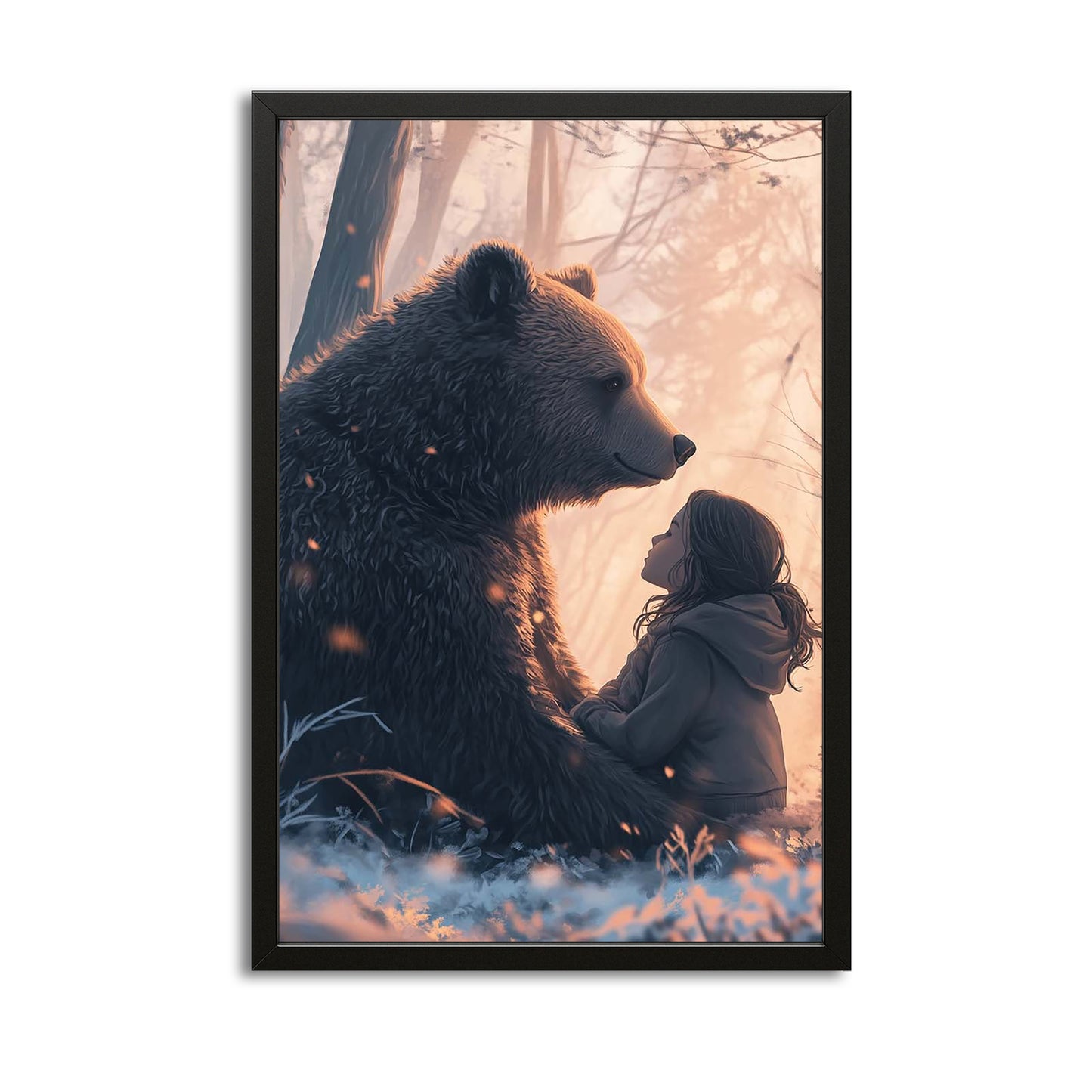 Girl And Bear Art