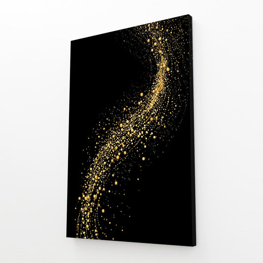 Gold Dust Arc Art – angled canvas view on white background