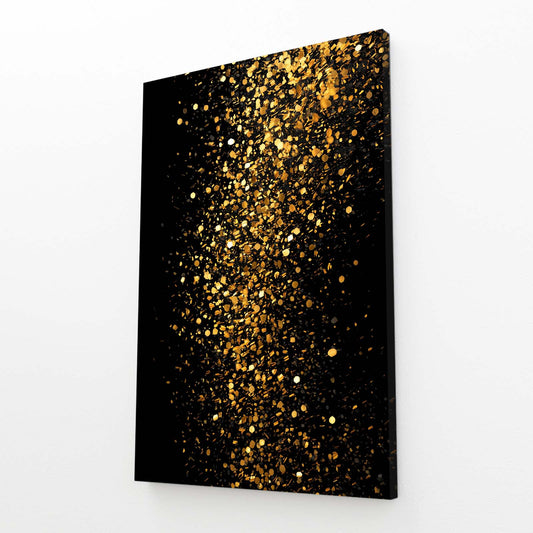 Gold Dust Cascade Wall Art – angled canvas view on white background