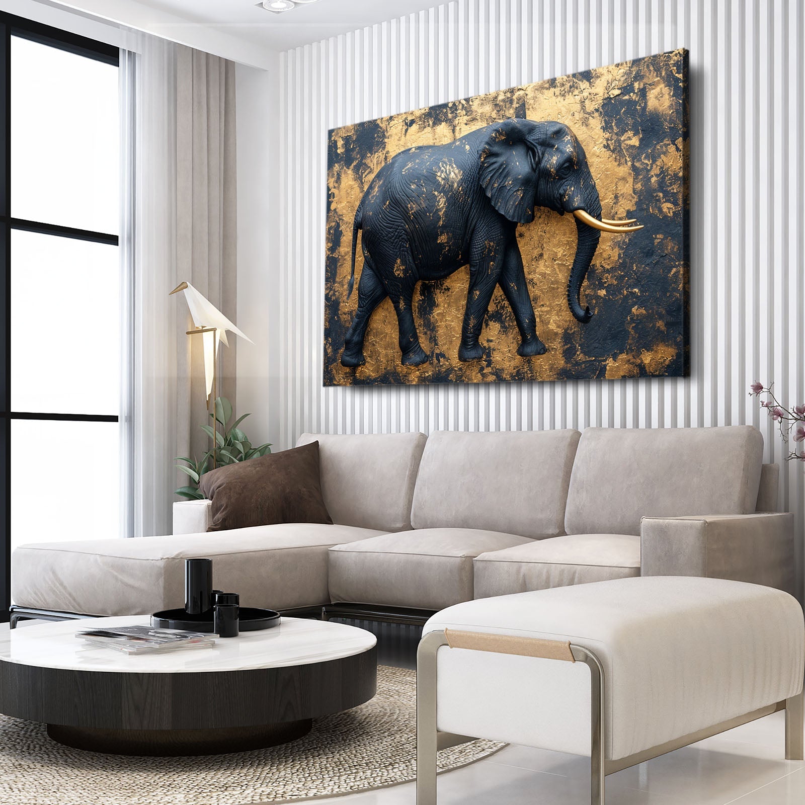 Gold Leaf Elephant Art
