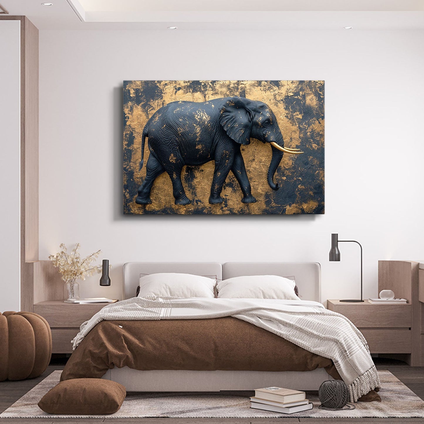 Gold Leaf Elephant Art