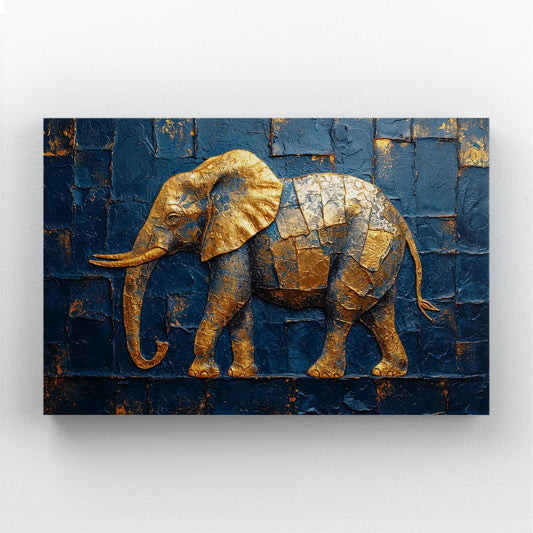 Gold Texture Elephant Art