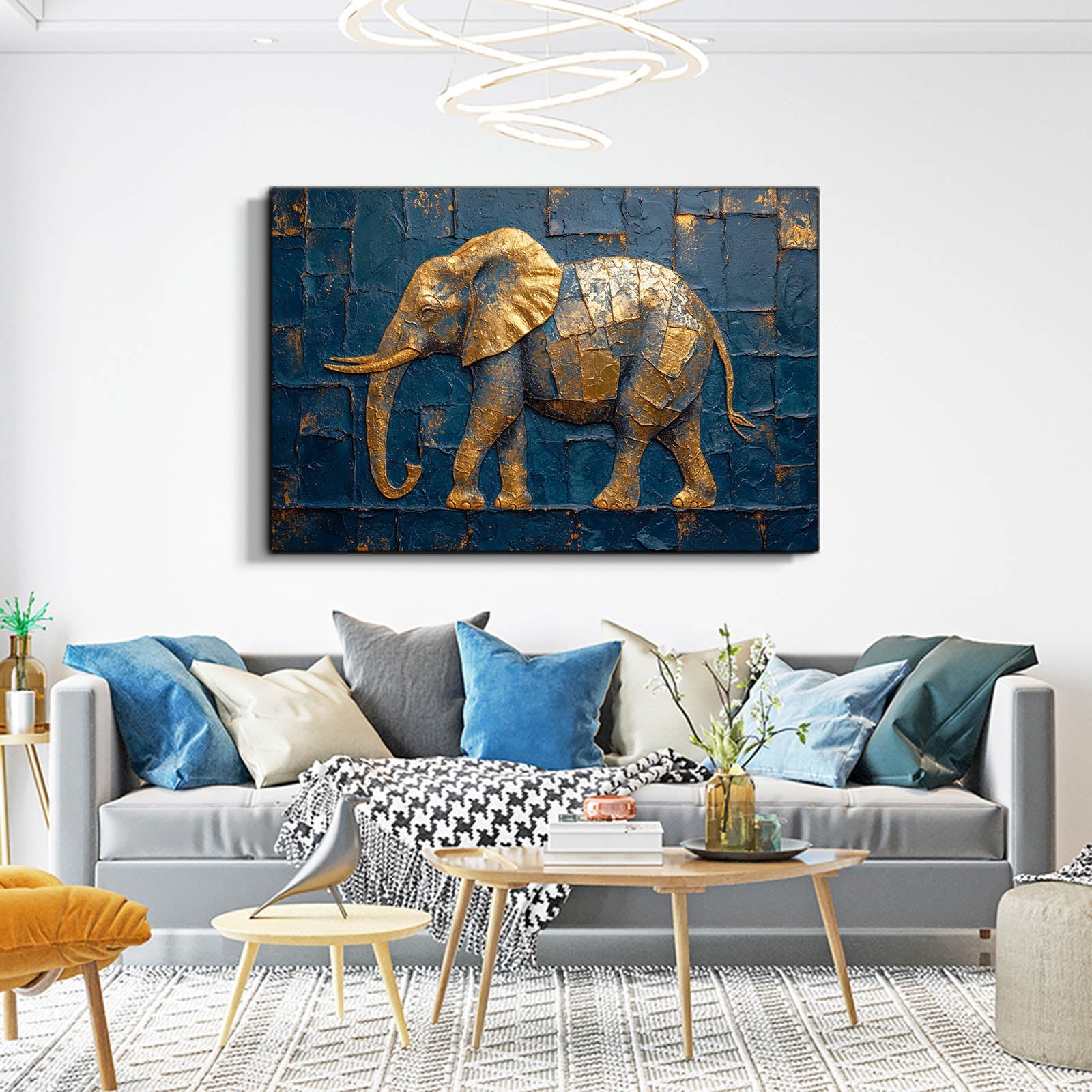 Gold Texture Elephant Art