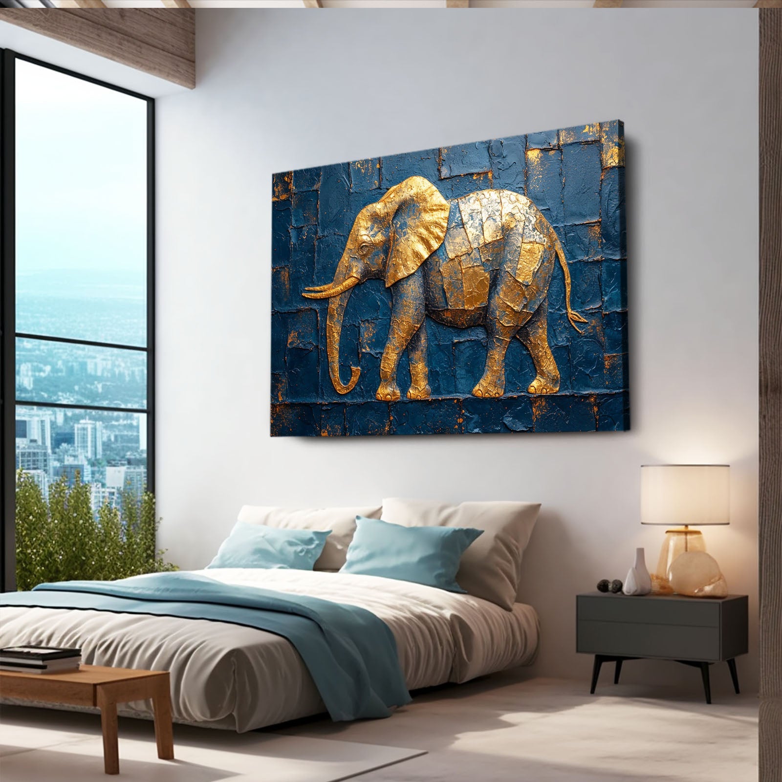 Gold Texture Elephant Art