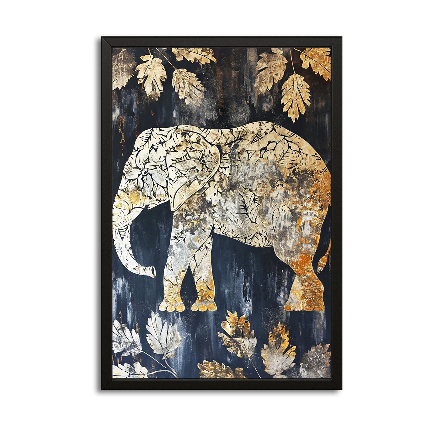 Golden Autumn Elephant Art