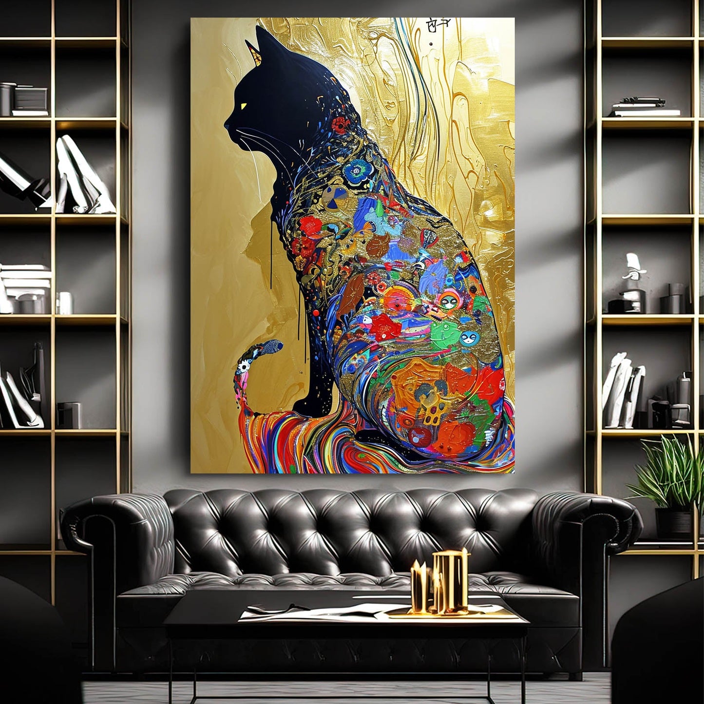 Golden Dream Cat Wall Art