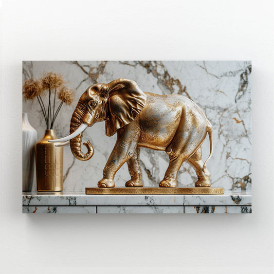 Golden Elephant Art Statue