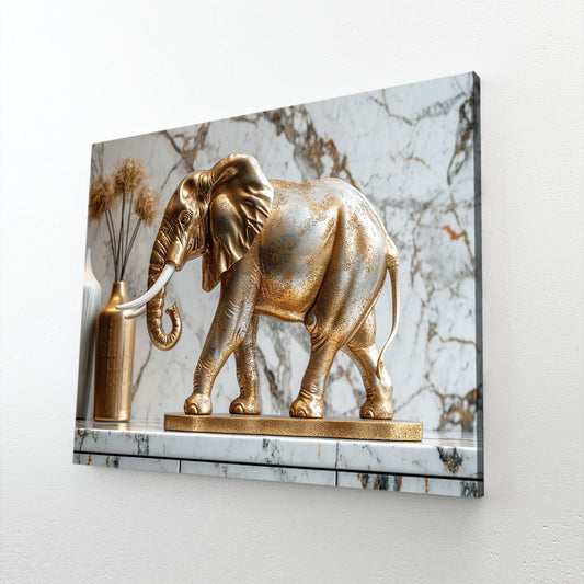 Golden Elephant Art Statue