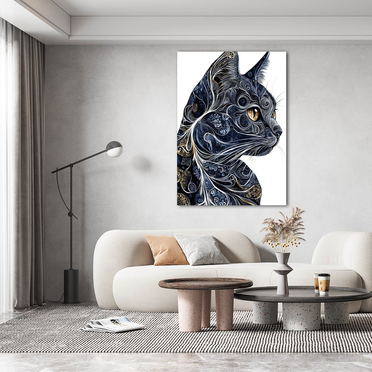 Golden Eyes Ornamental Cat Art