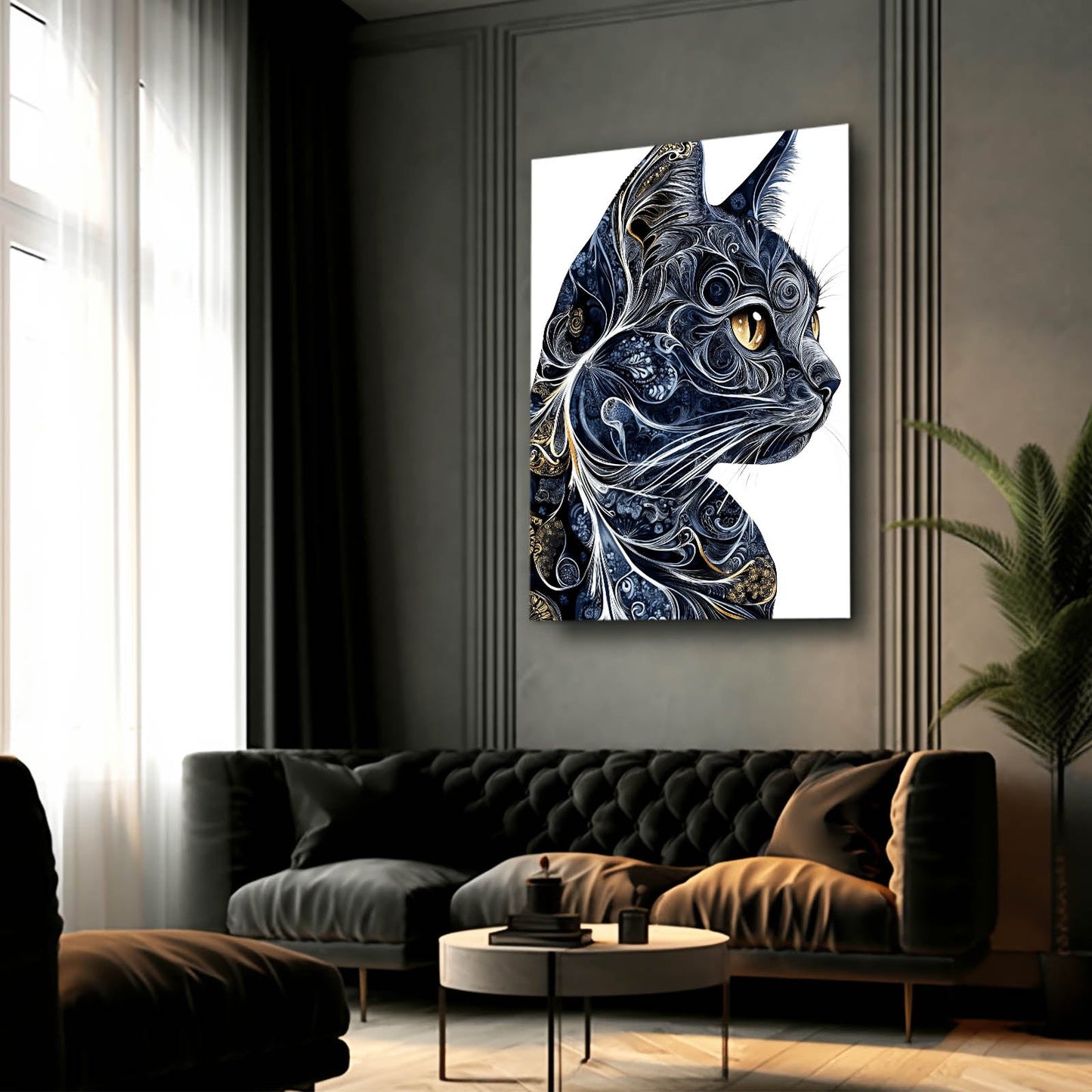 Golden Eyes Ornamental Cat Art