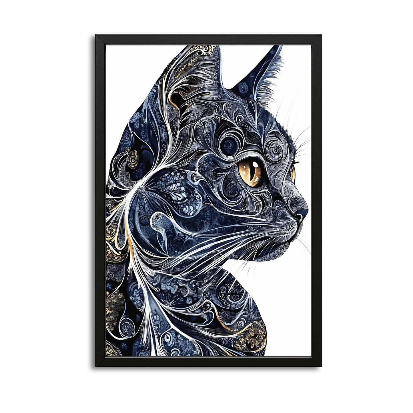 Golden Eyes Ornamental Cat Art