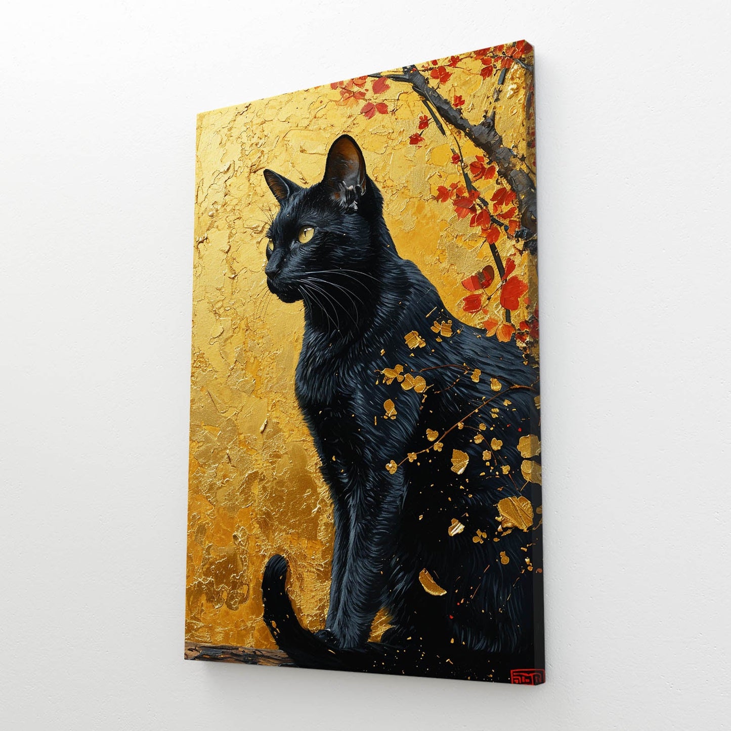 Golden Gaze Cat Wall Art