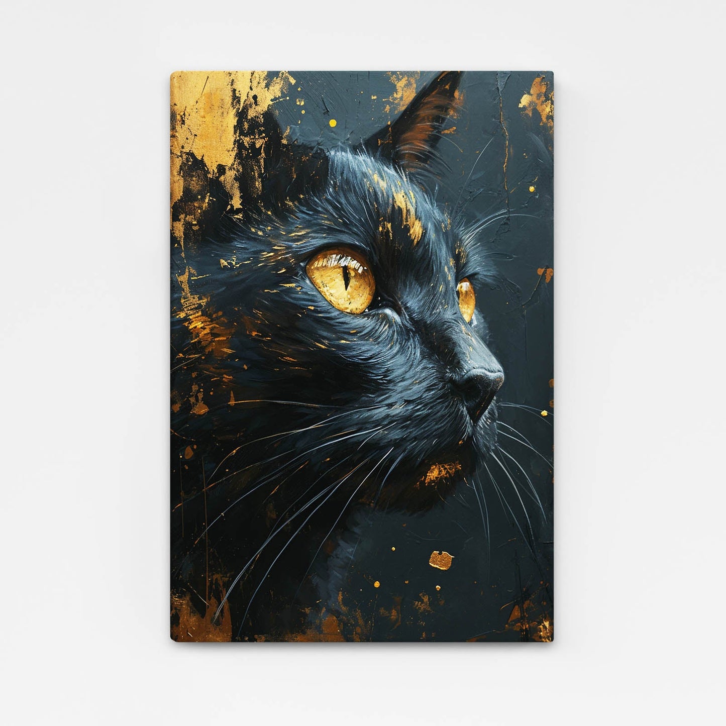 Golden Glare Cat Wall Art