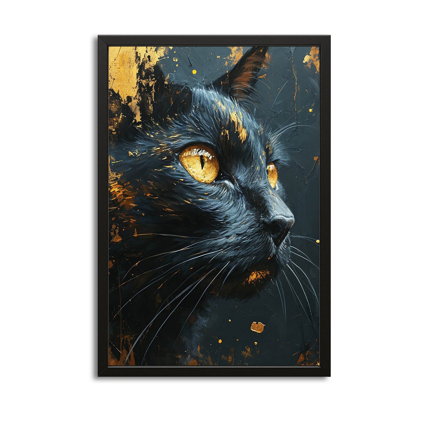 Golden Glare Cat Wall Art
