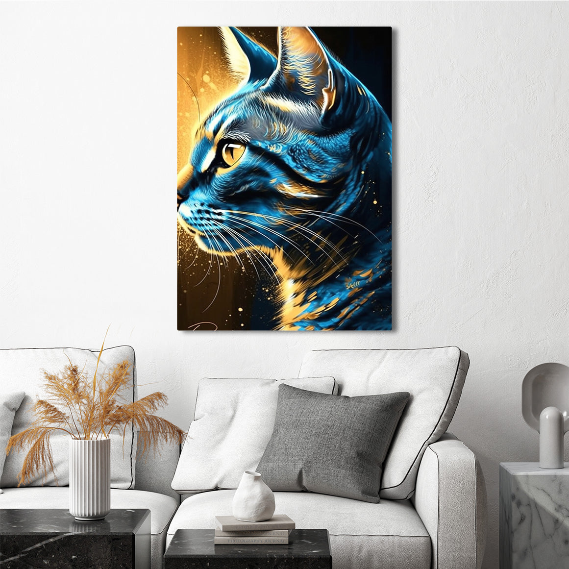 Golden Glow Cat Art