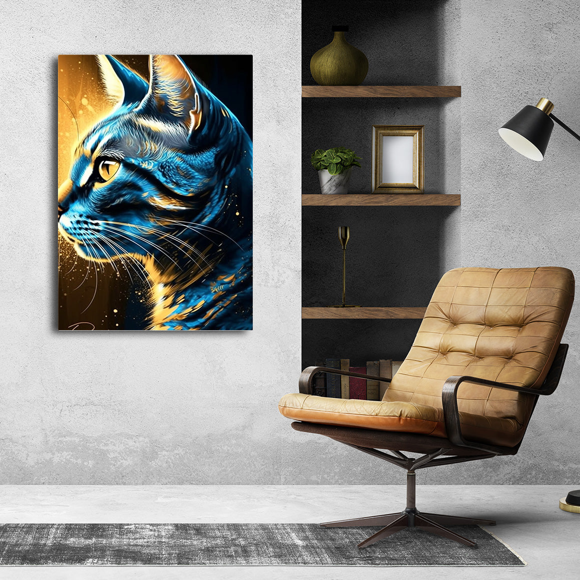 Golden Glow Cat Art