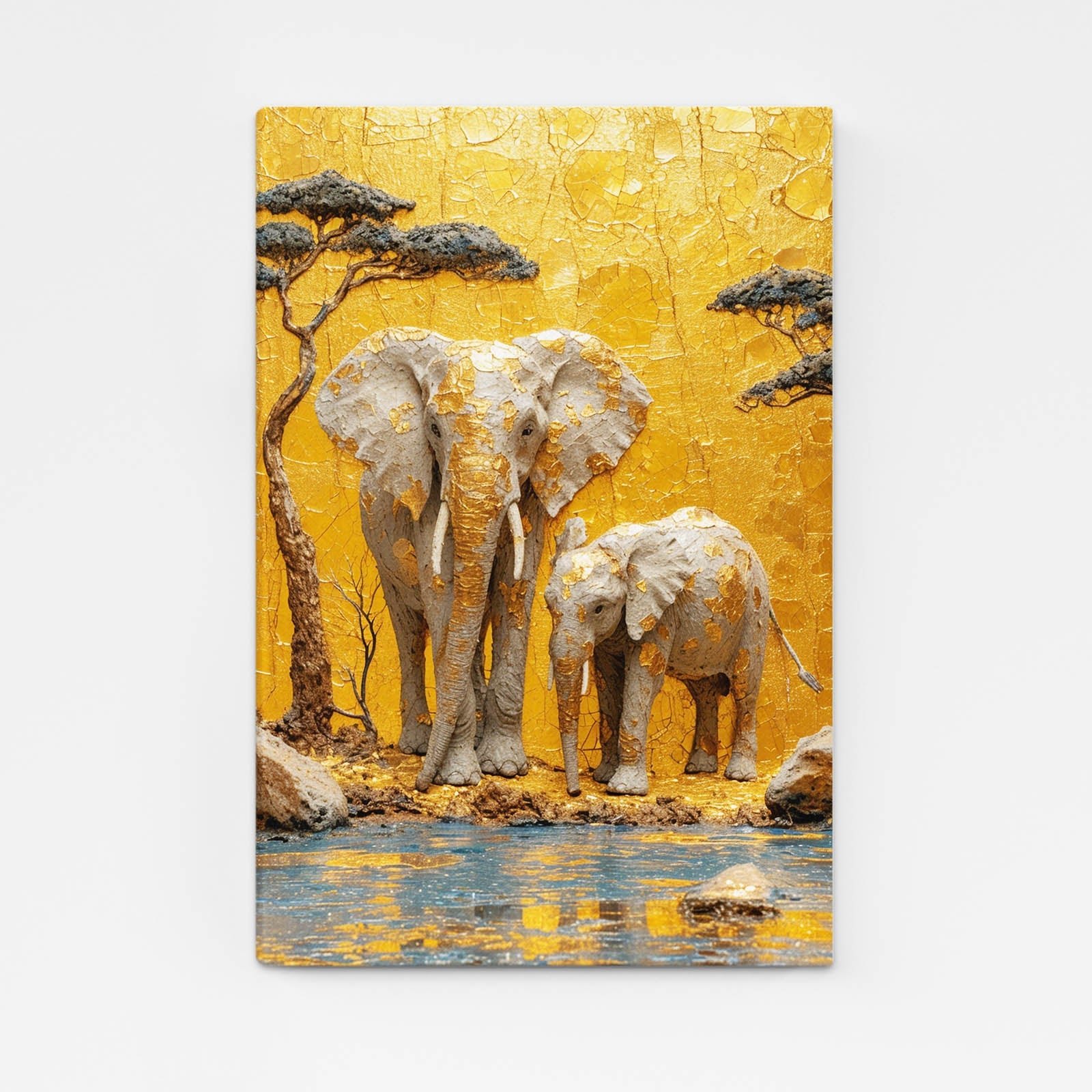 Golden Safari Elephant Duo Art
