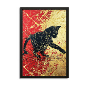 Golden Splash Cat Art