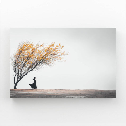 Golden Tree Nature Photography – angled canvas view on white background