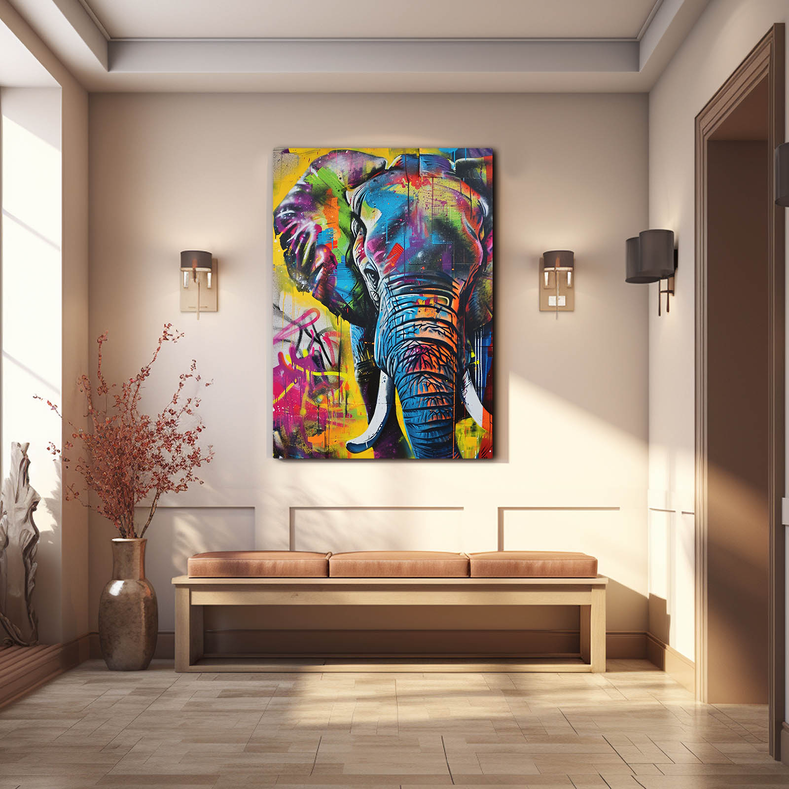 Graffiti Style Elephant Art