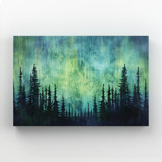 Green Boho Art — boho canvas print in blue tones, canvas print on white background