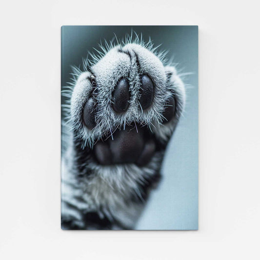 Hand Cat Wall Art – angled canvas view on white background