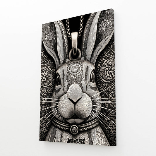 Head Bunny Prints – angled canvas view on white background