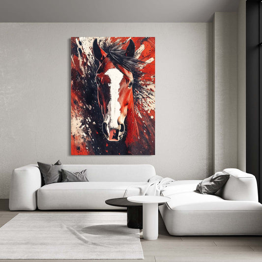 Head Horse Art – angled canvas view on white background