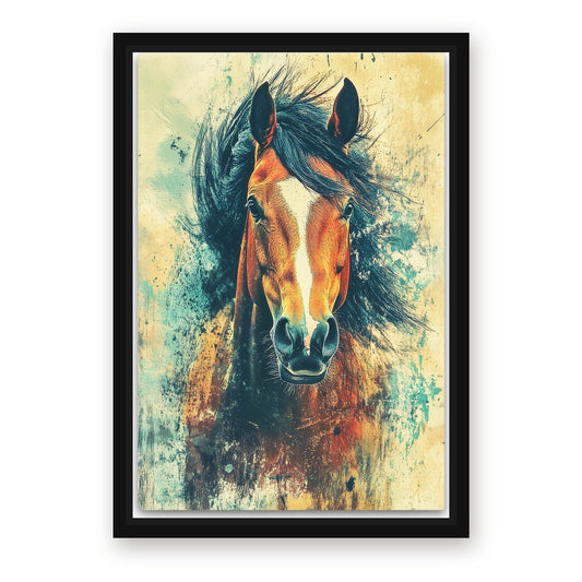 Head Horse Wall Art – with Premium Black wood frame