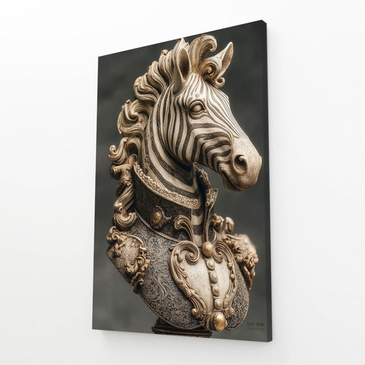 Head Zebra Wall Art – styled in a furnished interior