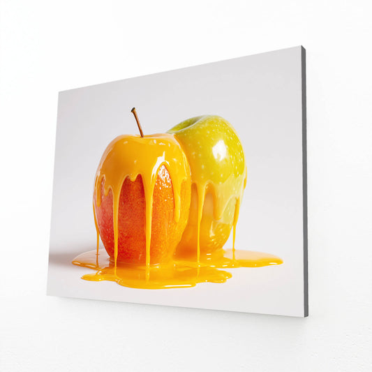Honey Glazed Apple Fruit Canvas – angled canvas view on white background