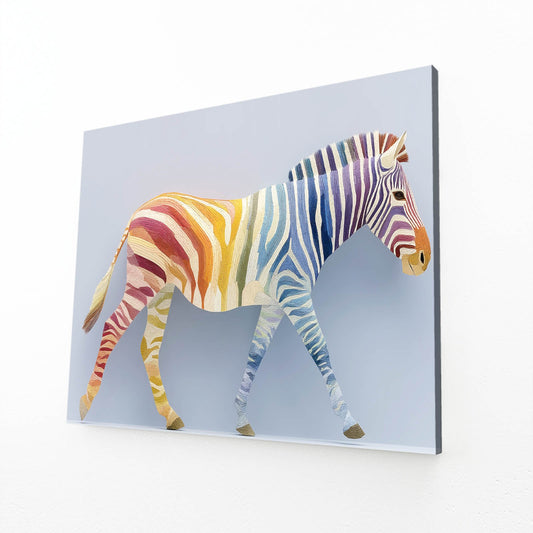 Horizontal Zebra Canvas Art – angled canvas view on white background